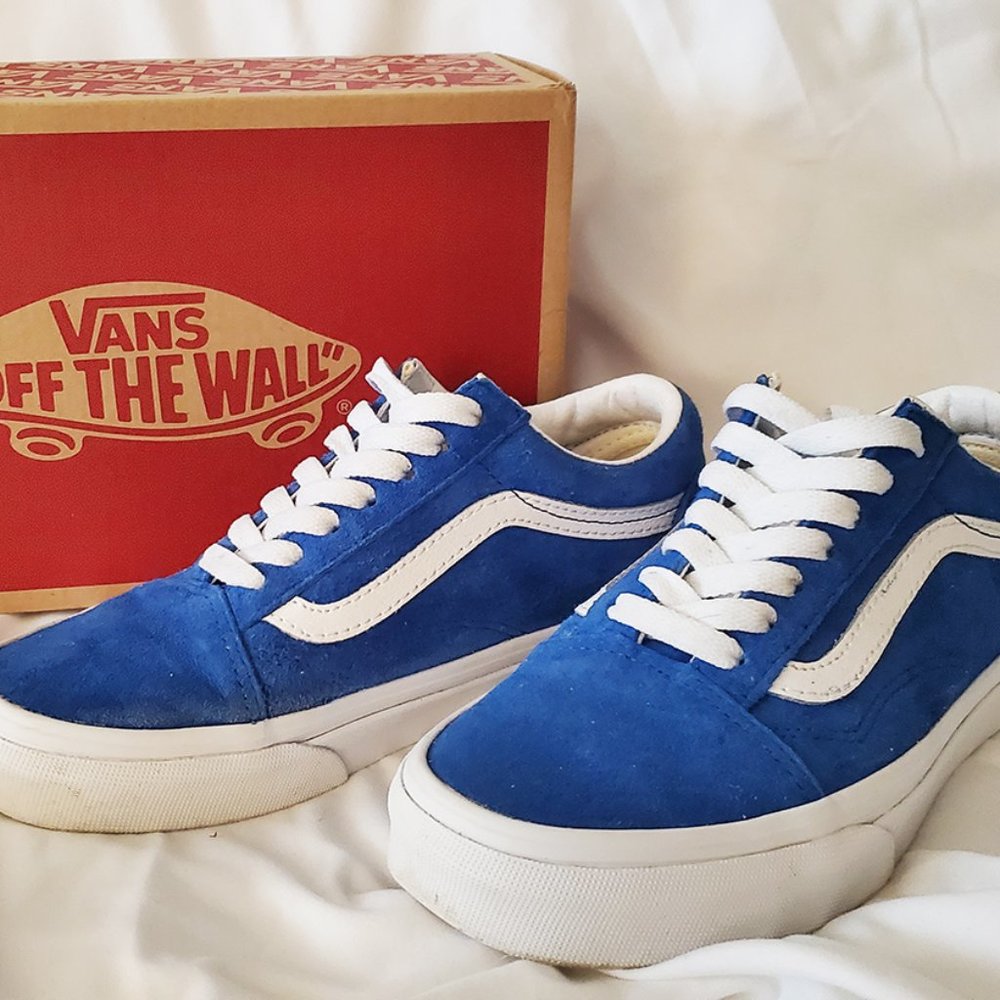VANS Old Skool / Pig Suede / Princess Blue + White – Women Sz 5 / Men Sz 3.5